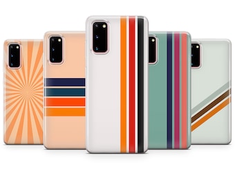 Retro Streifen Lederhülle passend für Samsung S26 Ultra, S25 FE, S24, S23, Galaxy A05, Samsung A57, A56, A55, Samsung A37, A36, A17, A16, Note 20