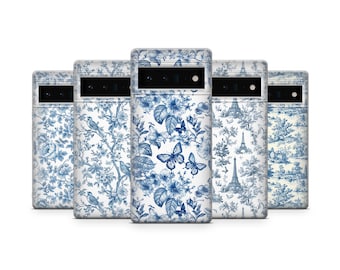 Custodia per telefono in tela di cotone blu francese compatibile con Google Pixel 10, Pixel 9 Pro XL, Pixel 8, Pixel 7, Pixel 6A, Pixel 5, OnePlus 11, OnePlus 10 Pro, OnePlus 9