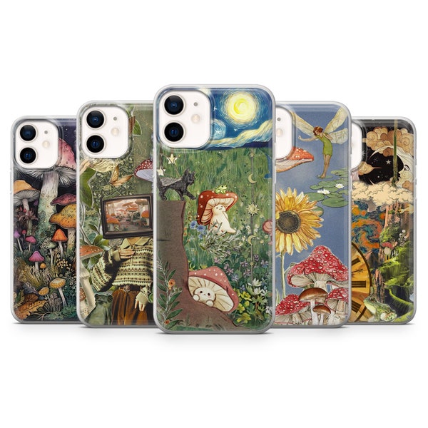 Aesthetic Cottagecore Phone Case Vintage Cover fit iPhone 15 Pro Max, 14 Plus, 13, 12, 11, XR & Samsung S24, S23, A54, A53, Pixel 8 Pro, 7