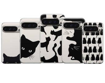 Black Cat Phone Case fit Google Pixel 10, Pixel 9 Pro XL, Pixel 8, Pixel 7, Pixel 6A, Pixel 5, OnePlus 11, OnePlus 10 Pro, OnePlus 9