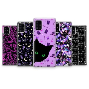 Witchy Cat Case fit Samsung S25 Ultra, S24 FE, Samsung S23, S22, Galaxy A05, Samsung A56, A55, A54, Samsung A36, A35, A16, A15, Note 20