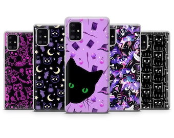 Witchy Cat Case fit Samsung S26 Ultra, S25 FE, Samsung S24, S23, Galaxy A05, Samsung A57, A56, A55, Samsung A37, A36, A17, A16, Note 20