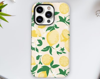 Custodia rigida Lemon Art adatta per iPhone 17 Pro Max, 15 Plus, 14, 13, Samsung S25, S24, A56, A16, Google Pixel 10, 9