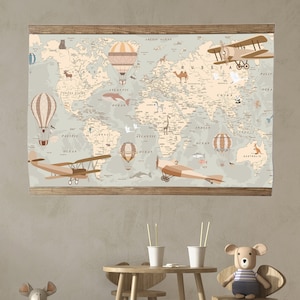 Weltkarte Wanddeko, Wanddeko fürs Kinderzimmer / Wanddeko fürs Kinderzimmer / Wanddeko für Kinder / Weltkarte für Kinder / Kinder Geschenke