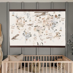 Kinderzimmer Karte, Spielzimmer Karte, neutrales Kinderzimmer Poster, Kinderzimmer Dekor