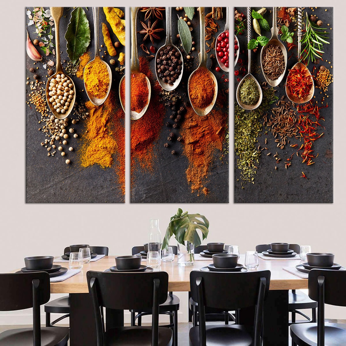 Spices Kitchen Art Print Extra Large Wall Art Canvas Etsy
