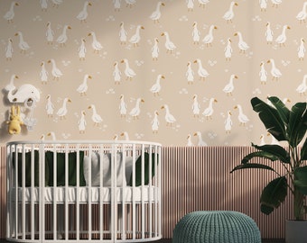 Goose Wallpaper: Kids Nursery Animal Wall Mural (Peel and Stick or Traditional)