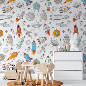 Carta da parati spaziale Carta da parati stile Boho per la cameretta dei bambini-Stelle- Murale stacca e incolla o carta tradizionale