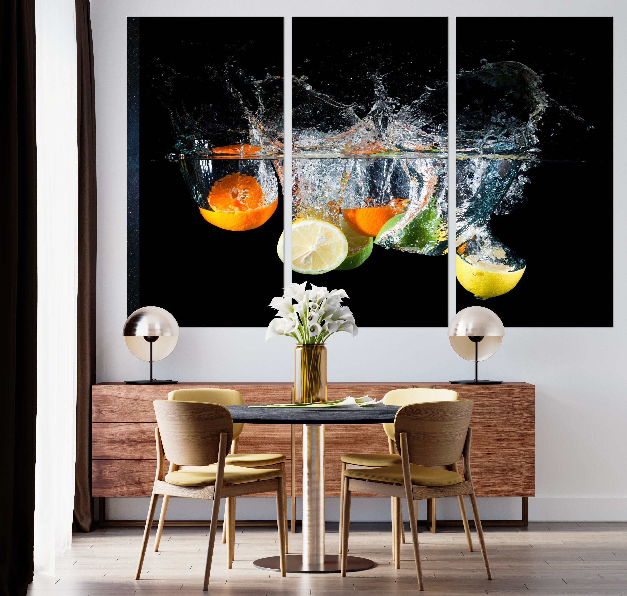 Fruit Splash Canvas Wall Art Fruits & Berries Canvas Kitchen Etsy