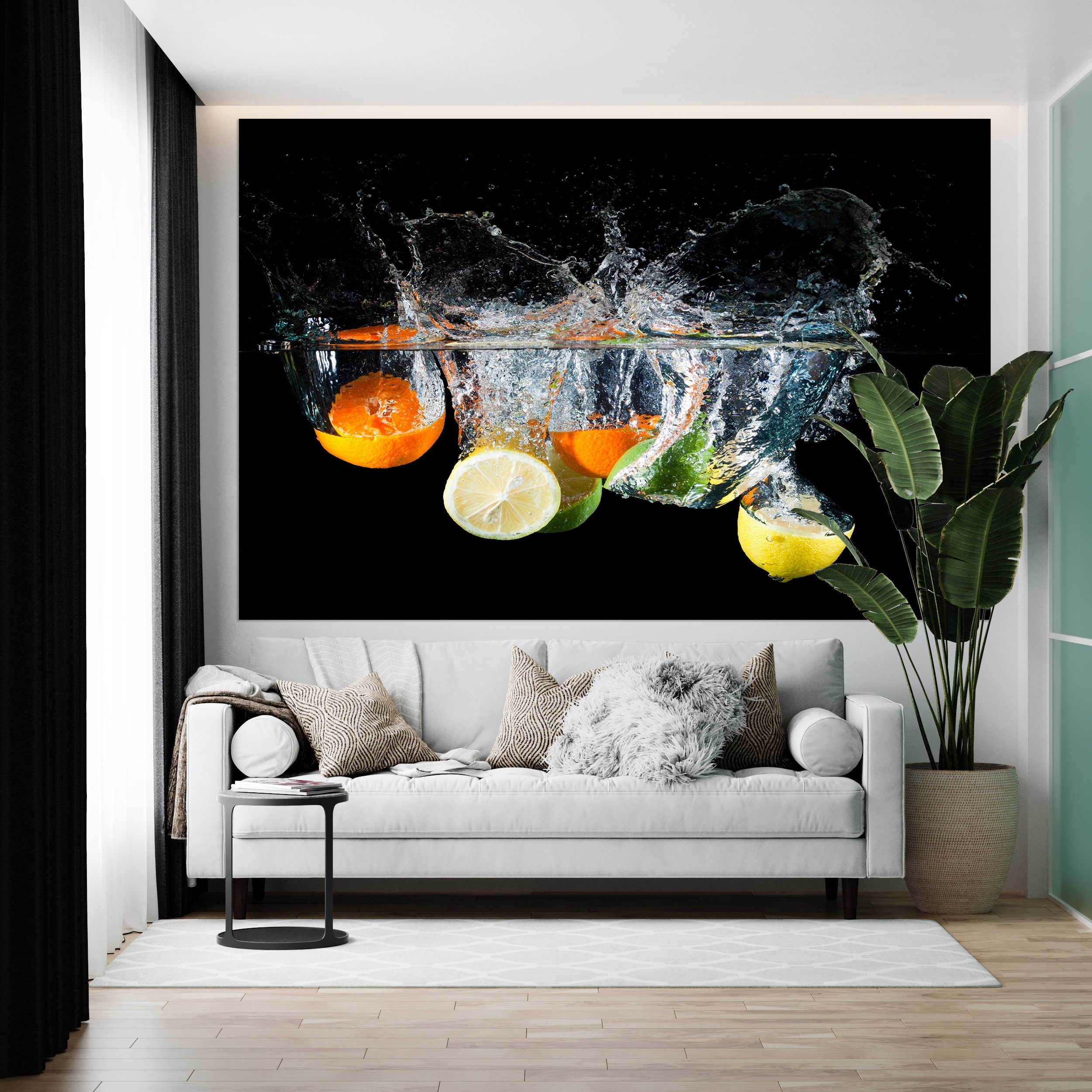 Fruit Splash Canvas Wall Art Fruits & Berries Canvas Kitchen Etsy
