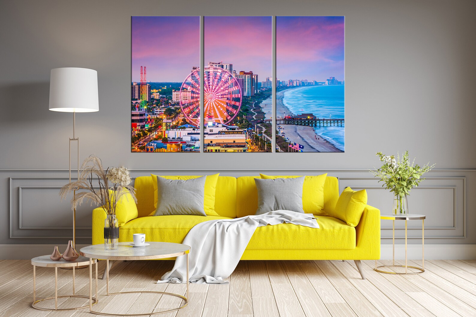 Myrtle Beach Skyline South Carolina Canvas Wall Art Myrtle Etsy