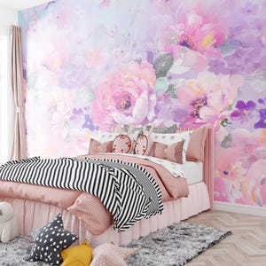 Watercolor Wildflower Wallpaper: Floral Wall Mural, Peel and Stick