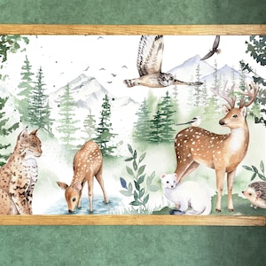 Póster de animales, aprendizaje infantil, decoración infantil, aprendizaje en casa y escuela.