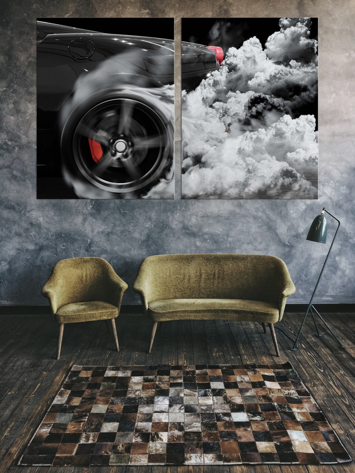 Drift car wall art Sport car canvas print Drift car canvas | Etsy