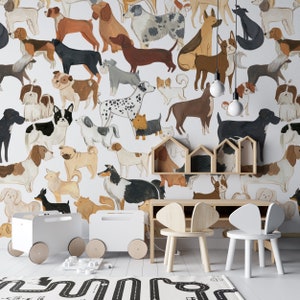 Dog Wallpaper: Nursery Pets Peel and Stick Wallpaper