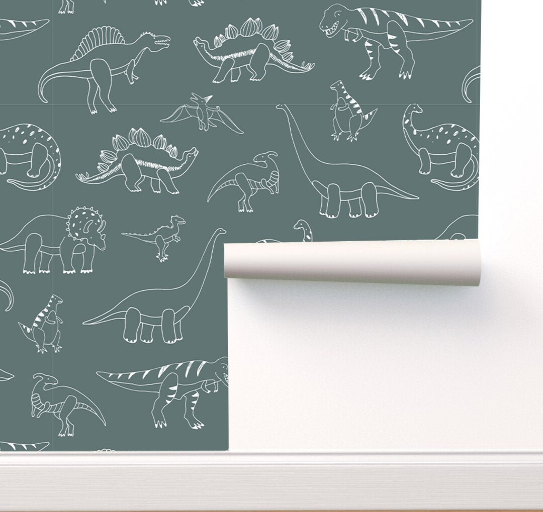 Kids Wallpaper Dinosaur Peel and Stick Wallpaper Dinosaur Print Kids