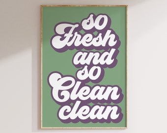 So Fresh So Clean Retro Bathroom Art Print (Digital Download)