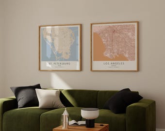 Stampa mappa città personalizzata: stampa murale con posizione personalizzata