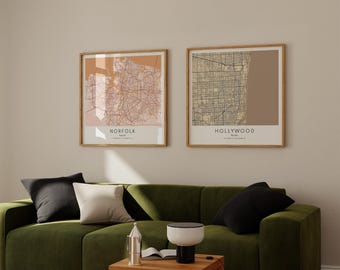 Custom City Map Print – Housewarming Gift, Personalized Giclée Wall Art