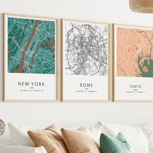 Set of 3 Custom Maps City Map - Il 300x300.5146828148 Ae0y 