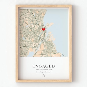 Personalized Engagement Print, Engagement Gift, Gift For Engaged Couple, Gift for Couples, Engagement Map Print Gift, Proposal Print Gift