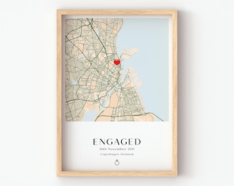 Engagement Gift for Couple • Where We Got Engaged Map • Personalized Proposal Print • Future Mrs Gift