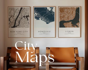 Custom Map Prints Any Location with 3 for 2 Offer - City Print City Map Bundle Travel Poster Personalized Map Location Wall Art Wedding Gift