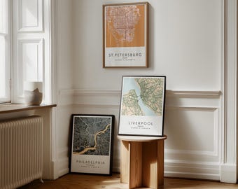 Custom City Map Print: Personalised Location Art (3 for 2 Offer)