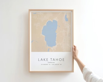 Custom Lake Map Print  • Any Lake Poster •  3 for 2 Offer Modern Wall Decor • Lakehouse Cabin Decor