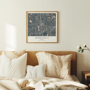 Travel Map City Poster Personalised Gift Map Wall Art Decor Personalised City Print for Any Location Trendy Home Decor Wall Art Square Map