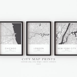City Map Print, Custom Map Print, Any City Poster, Personalised Map Art, Travel Poster, Gift For Home, Modern London City Map Poster