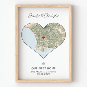 New Home Gift, Personalised Housewarming Gift, New Home Map Print, Christmas Gift for Her or Him, Gifts for Home, Moving Gift New Home