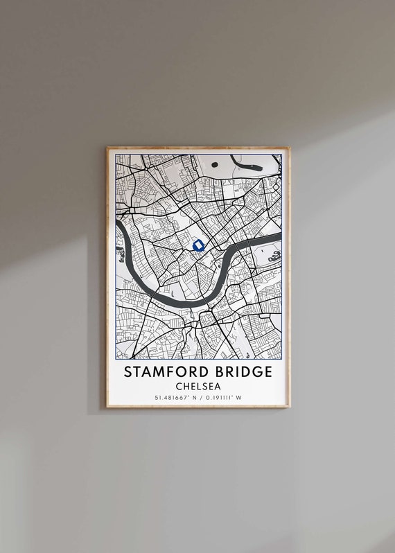 Poster Stamford Bridge - Art Mural Chelsea FC - Affiche Stade Football - Cadeau Fan