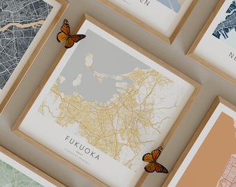 Stampa mappa quadrata della città, mappa murale personalizzata per qualsiasi luogo, poster personalizzato della mappa della città natale, decorazione regalo personalizzata per la casa, arte alla moda