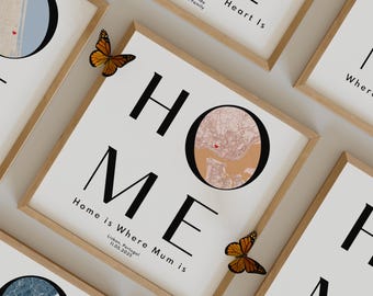 Personalised Home Map Print – Home Is Where Mom Is