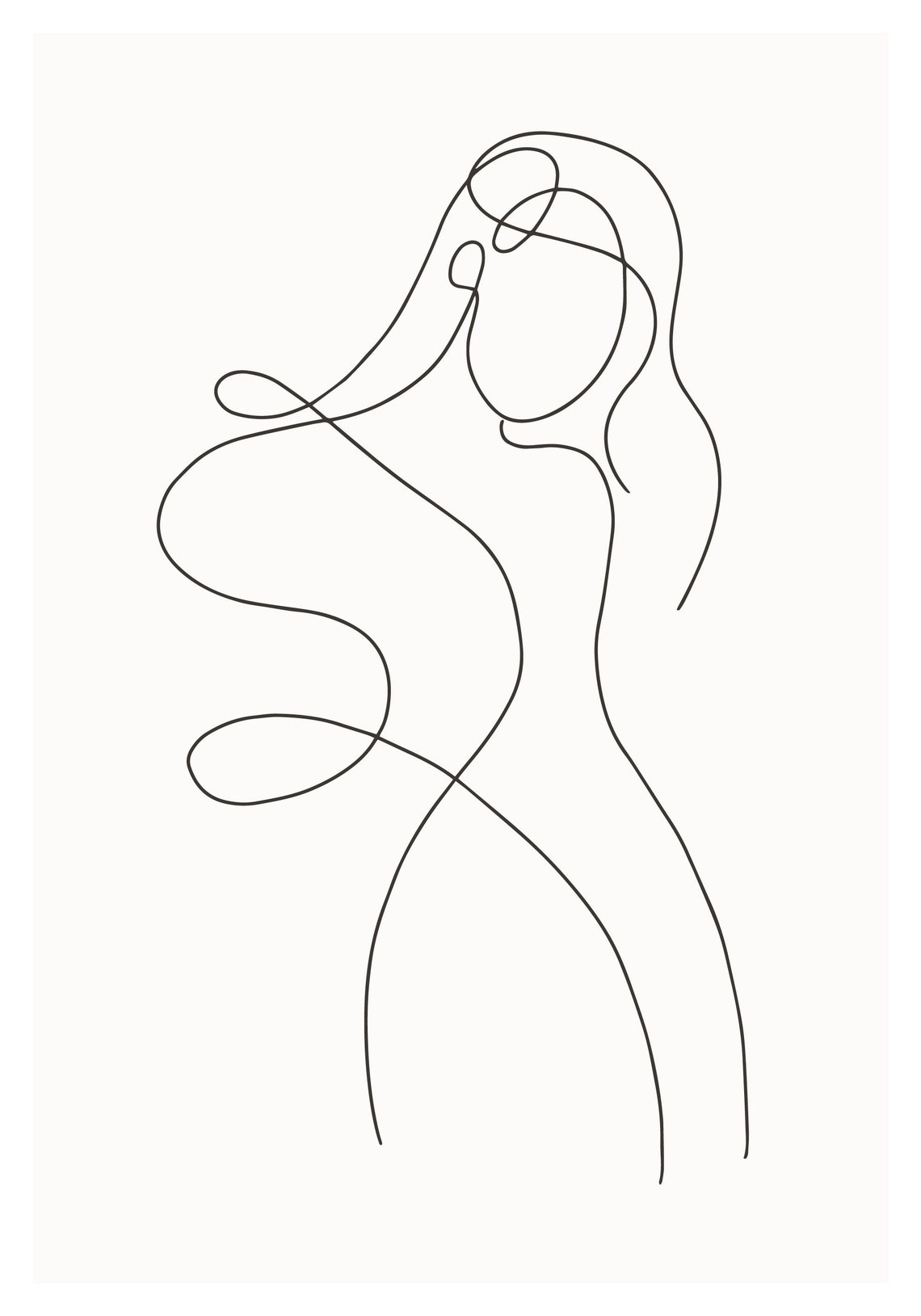 Line Art Woman Silhouette Drawing Minimalist Line Drawing Etsy