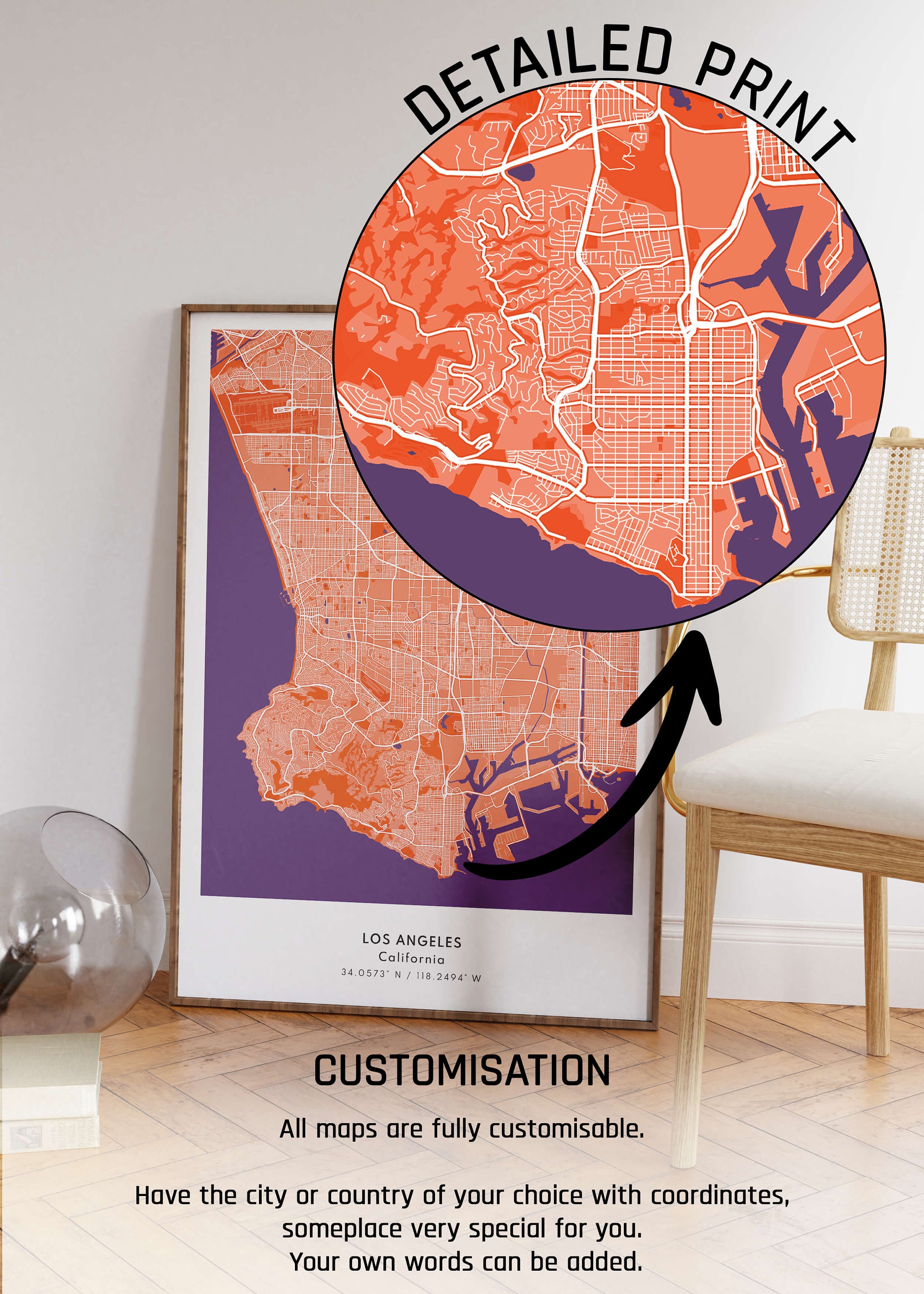 Digital Custom Map Prints, Any Location, Digital City Map, Printable ...
