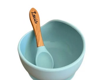 Personalized baby bowl and cutlery