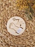 Wooden card for personalized birth bracelet product logo