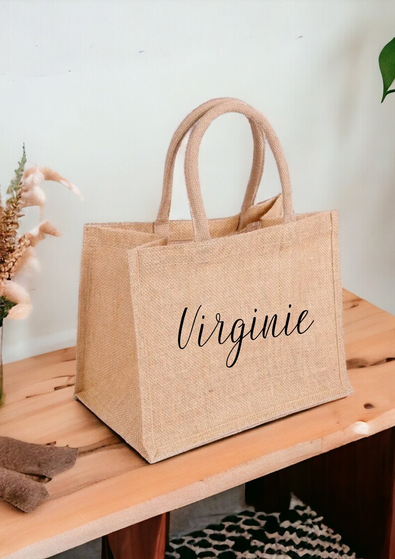 Personalized jute tote bag Modèle 3