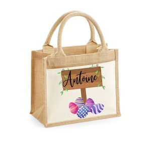 Sac cabas personnalisé pour enfant spécial Pâques/récolte des oeufs Modèle 10