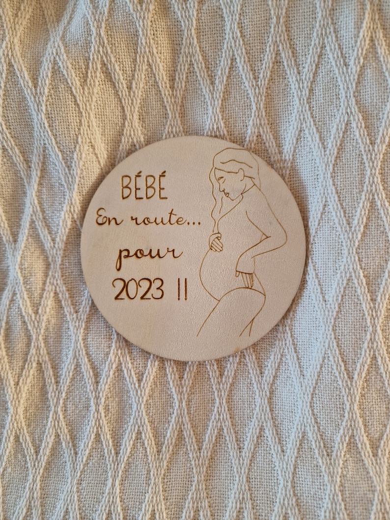 Cartes en bois annonce de grossesse / Surprise / Cadeau personnalisé Modèle 3