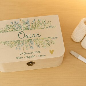 Boite à souvenirs de naissance personnalisée