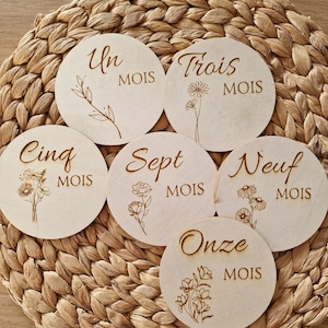 Carte étape mois de bébé personnalisées