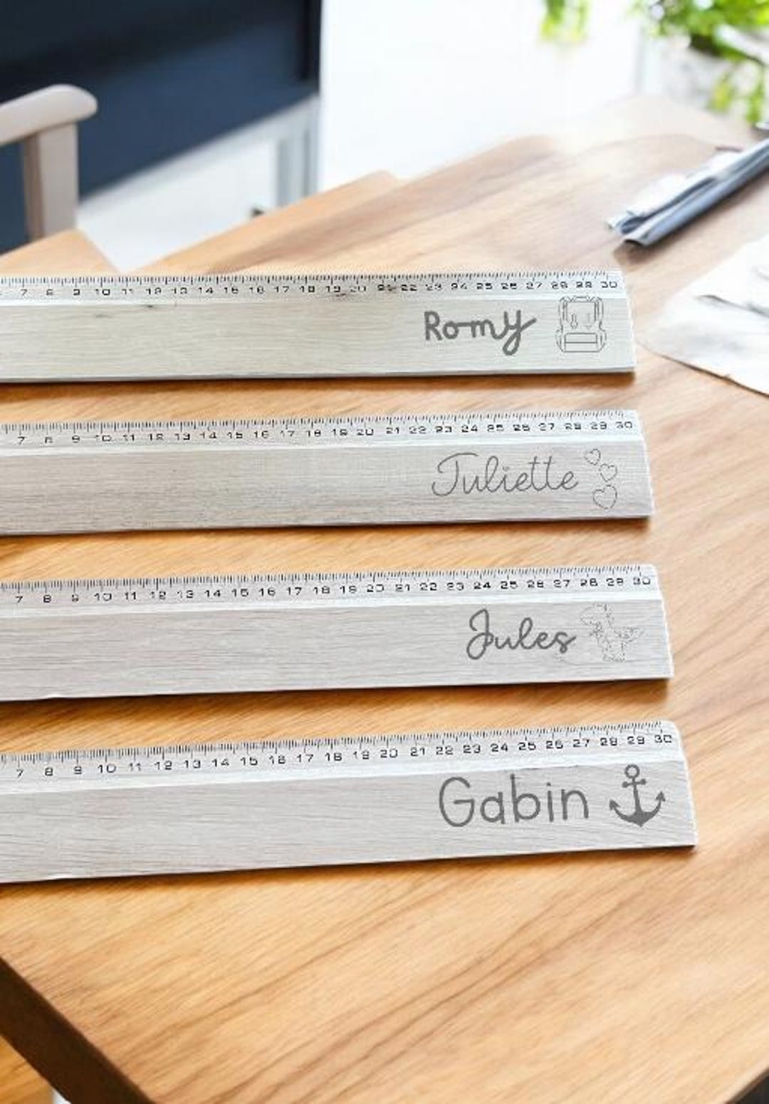 Personalized Engraved Wooden Ruler - First Name With Symbol - Etsy