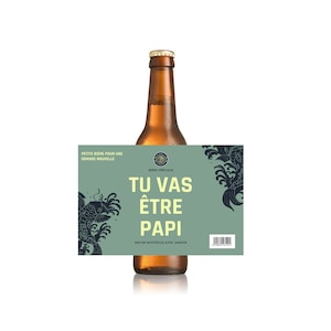 Etiquette bouteille de bière annonce grossesse tata tonton papi mamie papa dessous de verre personnalisé