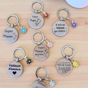 Personalized wooden key ring