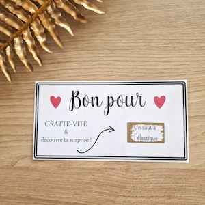 Carte à gratter " Bon pour " à personnaliser, cadeau original Modèle 1