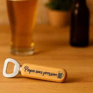 Abridor de botellas de madera personalizado / Regalo personalizado / Tío / Padrino / Padre / Abuelo