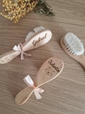 Personalized baby hairbrush / Brush + Pouch / Birth gift product logo